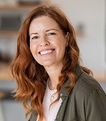 Woman with white teeth smiling