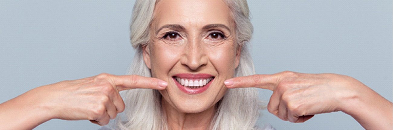Older woman with dentures in Lubbock