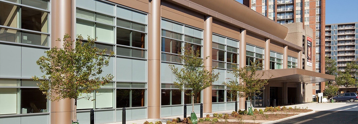 Outside view of dental school building