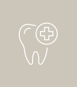Animated tooth with cross indicating emergency dentistry