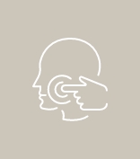 Animated facial profile with hand pointing to area of jaw pain