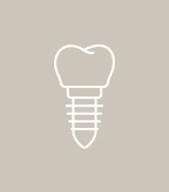 White outline of dental implant supported dental crown