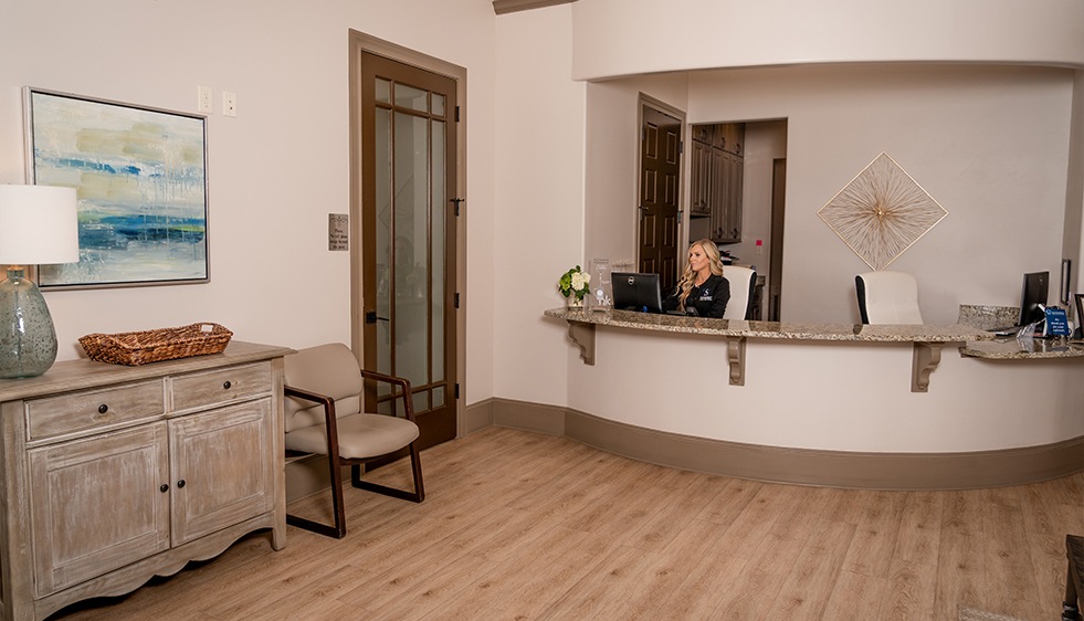 Dental office reception area