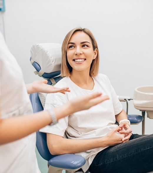 dentist talking to patient about sedation dentistry in Lubbock